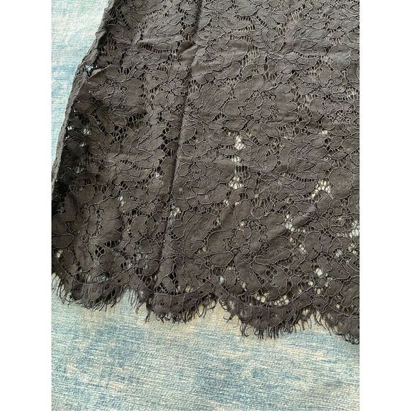 NWT! Chaser Black Floral Lace Scallop Hem Strappy Slip Dress Medium - Picture 5 of 9